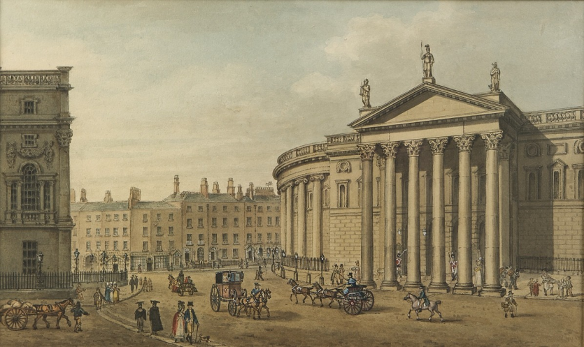 View of College Street, College Green and the House of Lords, Dublin<br />
